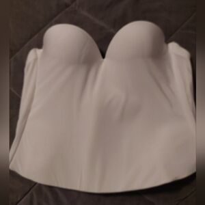 Elegant White Strapless Bustier